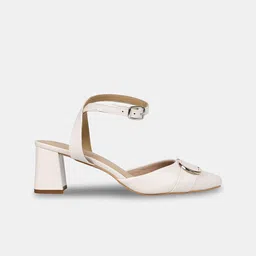 T.ELEVEN Embellished Pointed Toe Ankle Loop Block Heel Pumps image 4