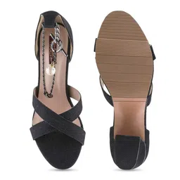 SHUZ TOUCH Black Block Peep Toes image 5