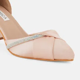CORSICA Pointed Toe Embellished Party Block Pumps With Ankle Loop image 4