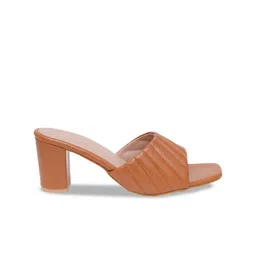 HEELSNFEELS Textured Open Toe Block Heels image 4