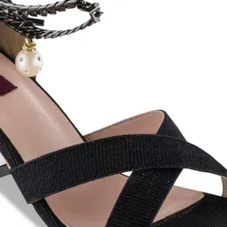 SHUZ TOUCH Black Block Peep Toes image 3