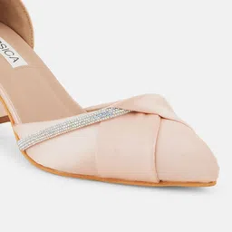 CORSICA Pointed Toe Embellished Party Block Pumps with Ankle Loop image 2