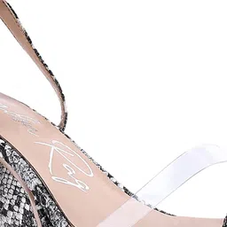 London Rag Black Printed Party Block Heels image 2