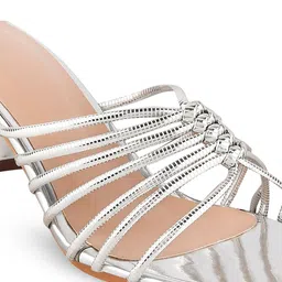 Try Me Strapy Textured Open Toe Block Heels image 2