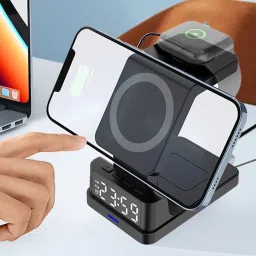 MARS Wireless Charger with Alarm Clock, Charging Stand Dock for iPhone Charging Pad image 5