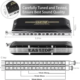 eeast top Updated FORERUNNER 2.0 without valves Chromatic Harmonica 12-Hole 48 Tones C Key image 4