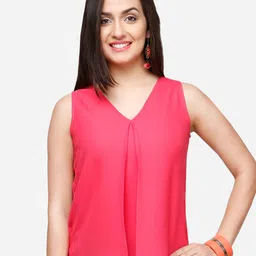 V&M V-Neck Sleeveless Crepe Top-image-66