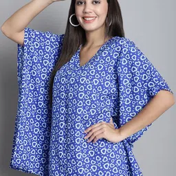 Dressitude Conversational Printed V-Neck Flared Sleeves Kaftan Top image 2