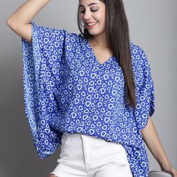 Dressitude Conversational Printed V-Neck Flared Sleeves Kaftan Top image 3
