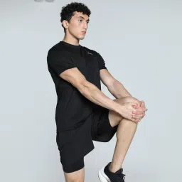 Men Printed Round Neck Polyester Black T-Shirt-image-37