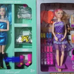 Combo Doll House Set for Girls , Doll Set ,Doll Set for Girls with Foldable Hands and Leg (Pack of 2 Set and Shoes)-4
