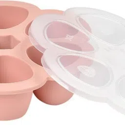 beaba Silicone Multiportion Tray with Airtight Lid for Baby Food Storage - Ideal Container for Freezing Vegetable and Fruit Purees - Oven and Microwave Safe - 6 Servings of 150ml Each- Silicone image 3