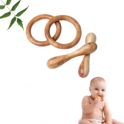 Wooden Teether newborn Teethers Chusni Soother Teething Ring baby Teething Toys Teether-image-50