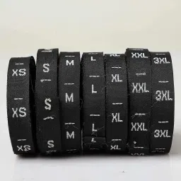 Satin Size Label (S, M, L, XL, XXL, XXXL) Ribbon Tags for Clothing- 350Pcs Non Adhensive Paper Label-14
