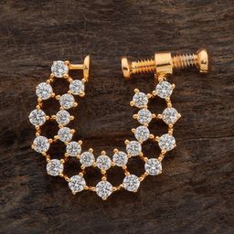 Kushal's Fashion Jewellery Gold-Plated CZ Studded Nosepin-52