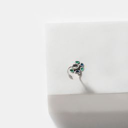 SHAYA Oxidised 925 Silver-Toned & Blue Enamelled Nosepin-image-75