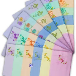 Cotton Square Printed Cutwork Soft Cotton Hankies for Woman, Girls & Wicking Sweat from Face ["Multicolor"] Handkerchief-image-56