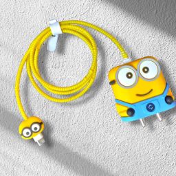 YSTIFYRA Samsung Adapter 25W USB-C Charger Cover 3D Cute Minion With Cable Protector-31