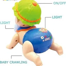 shreejee Talking Baby Toy |Weeping| Naughty |Crawling Baby Toy |With Lighting |Music-picture-2