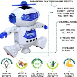 Dancing Digital Robot Toy with Colourful 3D Flashing Lights and Music for kids-58