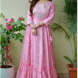 Women Embroidered Viscose Rayon Anarkali Kurta-image-47
