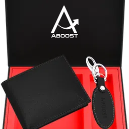 aboost Men Casual, Ethnic, Evening/Party, Formal, Travel, Trendy Black Genuine Leather RFID Wallet-picture-1