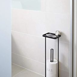 43009 Tower Roll Paper Stand with Tray/Tissue Tower/Mobile Stand for Bathroom Iron Toilet Paper Holder-image-23