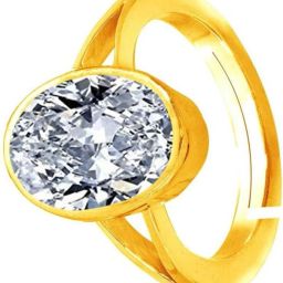 Zircon / Jarkan ring with 100 % natural and original zircon stone Brass Zircon Gold Plated Ring-image-93