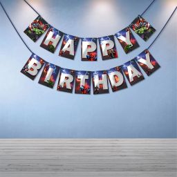 Happy Birthday Bunting Banner (Avengers Theme), Birthday Party Decoration Item, Banner-image-68