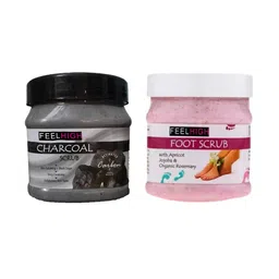 FEELHIGH Charcoal scrub -500ml & foot Scrub -500ml -pack2 Scrub -Skin care products-51