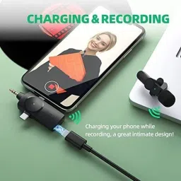 TOTAL 3 IN 1 Wireless Clip Mic for Smartphone,Video Recording YouTube Live Stream Camera Microphone image 5