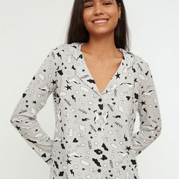 Trendyol Women Grey Cotton Printed Night suit-image-57