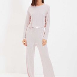 Trendyol Women Pink Printed Night suit-image-59