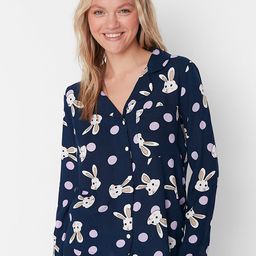 Trendyol Women Navy Blue & White Printed Night suit-picture-38