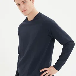 Trendyol Men Navy Blue & Black Solid Night suit-65