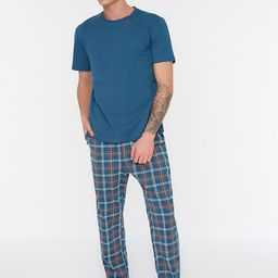 Trendyol Men Blue Cotton Night suit-71