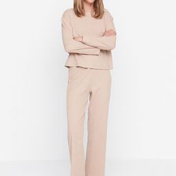 Trendyol Women Beige Night suit-image-6