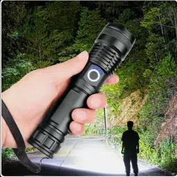 zeno volt RECHARGEABLE LED METAL TORCH-Zoomable 1500W Power with 5500mAh Battery Torch Torch image 3