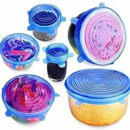 Silicon lids for Containers Stretch and Seal Lids, Silicon Food wrap for Bowl - Set of 6 with Various Sizes 2.6 inch, 3.8 inch, 4.5 inch, 5.7 inch, 6.5 inch, 8.3 inch Lid Set-image-10