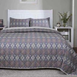 maspar Orange Cotton Polyester Geometric Print 110 GSM Double Bed Quilt-picture-9