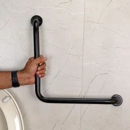 SS L Grab Bar, Safety Hand Support, Balance Handle Bathroom- Matt, Pack of 1 Shower Grab Bar-image-15