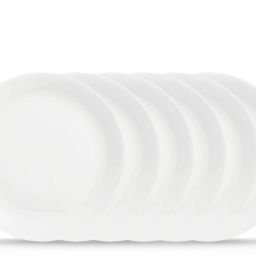 Opal 6pcs set high usage surface area 100% Bone ash Free White (Microwave Safe) Dinner Plate-image-1
