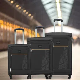 Soft Body Set of 3 Luggage 8 Wheels - Popzy Set -3 ( 22"+26"+30") - Black-image-9