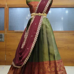 fabcartz Self Design Semi Stitched Lehenga Choli-picture-3