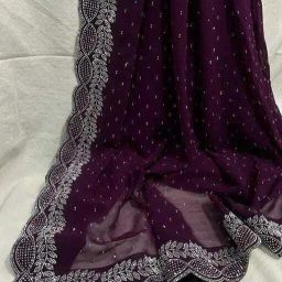 Embellished Bollywood Chiffon Saree-image-99