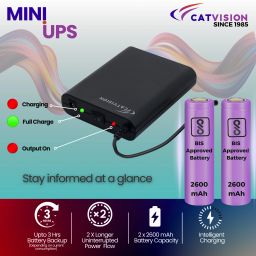 Catvision Mini UPS for Routers, 12V-2A I 2x2600 mAh Battery | Upto 4 Hours Power Backup for Router image 2