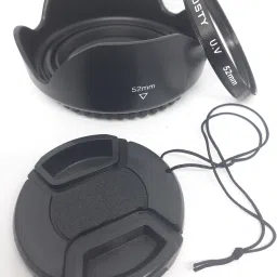 BOOSTY 52mm lens hood 18-55mm f/3.5-5.6. WITH LENS CAP AND UV FILTERLens Hood-image-72