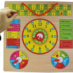shalafi All in One Learning Board Puzzle Clock, Calendar, Days, Months, Weather, Seasons image 5