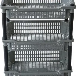 Fruits/Vegetables Kitchen Rack Kitchen Rectangle 3 Layer Plastic Folding Rack Storage Onion Potato Sabji, Fruit Plastic-26