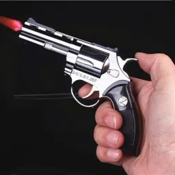 STYLISH REVOVLER LIGHTER WITH RED FLAME Pocket Lighter-picture-23